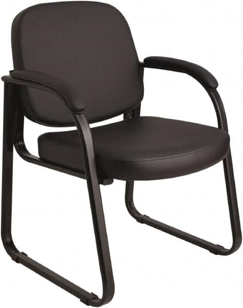 ALERA - Black Faux Leather Guest Chair - 24-5/8" Wide x 34" High - A1 Tooling