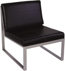 ALERA - Black & Silver Leather Guest Chair - 26-3/8" Wide x 30" High - A1 Tooling