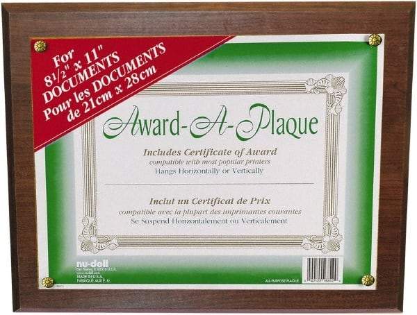 Nudell - Walnut Document Holders-Certificate/Document - 11" High x 8-1/2" Wide - A1 Tooling