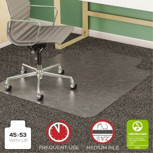 Deflect-o - 53" Long x 45" Wide, Chair Mat - Rectangular, Beveled Edge Style - A1 Tooling