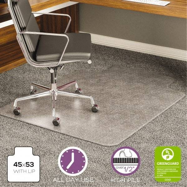 Deflect-o - 53" Long x 45" Wide, Chair Mat - Rectangular, Beveled Edge Style - A1 Tooling