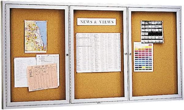 Quartet - 72" Wide x 36" High Open Cork Bulletin Board - Natural (Color) - A1 Tooling