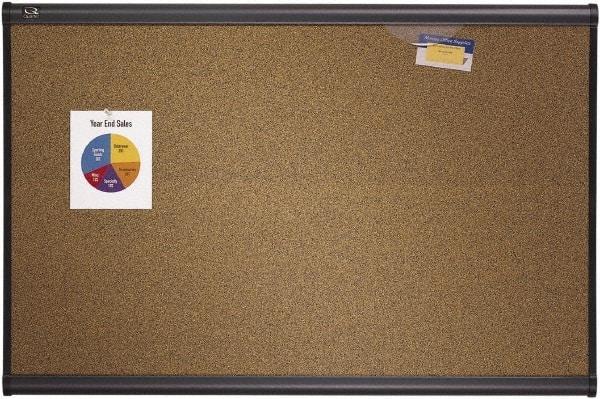 Quartet - 48" Wide x 36" High Open Cork Bulletin Board - Brown - A1 Tooling