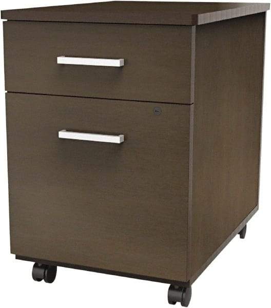 Linea Italia - 16-1/2" Wide x 23-5/8" High x 19-3/4" Deep, 2 Drawer Pedestal - Laminate, Mocha - A1 Tooling