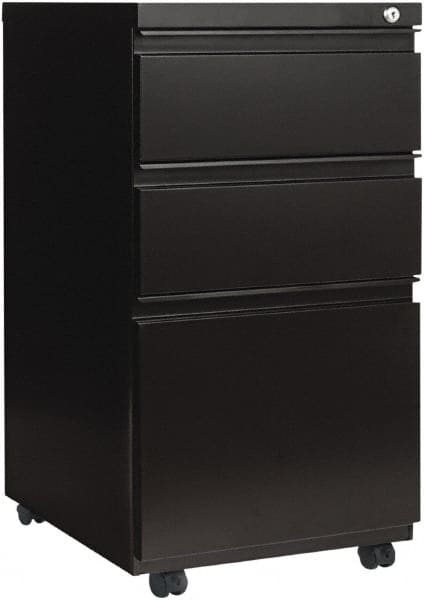 ALERA - 14-7/8" Wide x 28-1/4" High x 23-1/8" Deep, 3 Drawer Pedestal - Steel, Black - A1 Tooling