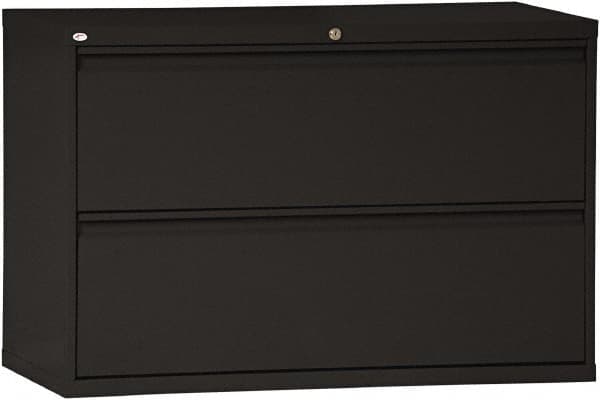 ALERA - 42" Wide x 28-3/8" High x 19-1/4" Deep, 2 Drawer Lateral File - Steel, Black - A1 Tooling