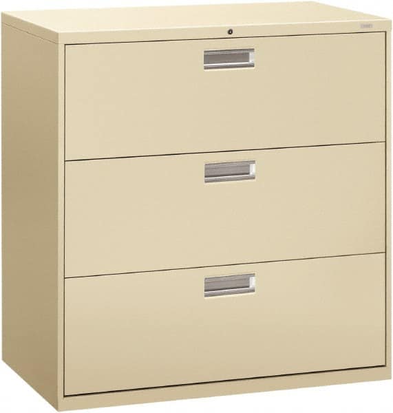 Hon - 42" Wide x 40-7/8" High x 19-1/4" Deep, 3 Drawer Lateral File - Steel, Putty - A1 Tooling