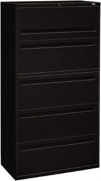 Hon - 36" Wide x 67" High x 19-1/4" Deep, 5 Drawer Roll-Out, Roll-Out Posting - Steel, Black - A1 Tooling