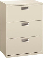 Hon - 30" Wide x 40-7/8" High x 19-1/4" Deep, 3 Drawer Roll-Out - Steel, Light Gray - A1 Tooling