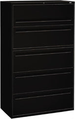 Hon - 42" Wide x 67" High x 19-1/4" Deep, 5 Drawer Roll-Out, Roll-Out Posting - Steel, Black - A1 Tooling