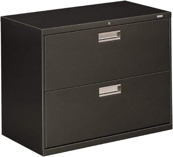 Hon - 36" Wide x 28-3/8" High x 19-1/4" Deep, 2 Drawer Lateral File - Steel, Charcoal - A1 Tooling