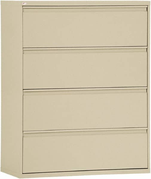 ALERA - 42" Wide x 53-1/4" High x 19-1/4" Deep, 4 Drawer Lateral File - Steel, Putty - A1 Tooling