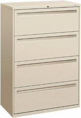 Hon - 36" Wide x 53-1/4" High x 19-1/4" Deep, 4 Drawer Lateral File - Steel, Light Gray - A1 Tooling