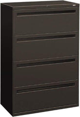 Hon - 36" Wide x 53-1/4" High x 19-1/4" Deep, 4 Drawer Lateral File - Steel, Charcoal - A1 Tooling