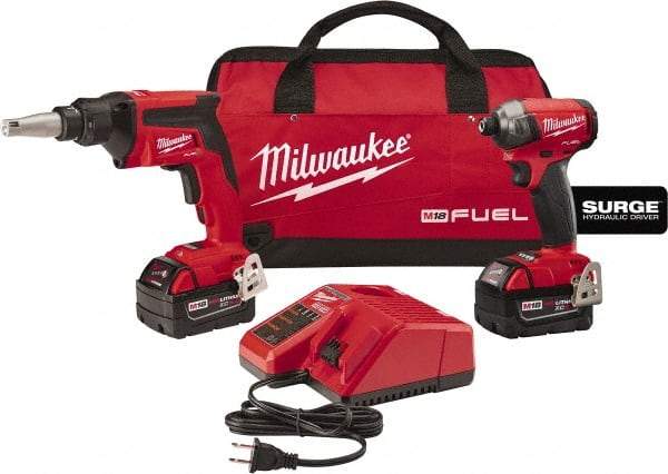 Milwaukee Tool - 18 Volt Cordless Tool Combination Kit - Includes Screwgun & Impact Driver, Lithium-Ion Battery Included - A1 Tooling