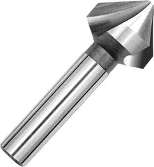 Magafor - 5.3mm Head Diam, 0.197" Shank Diam, 3 Flute 90° Cobalt Countersink - Uncoated, 1-3/4" OAL, Single End, Straight Shank, Right Hand Cut - A1 Tooling