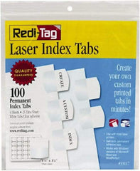 Redi-Tag - 1" 100 Tabs, Self-Adhesive, Index Tab - White - A1 Tooling