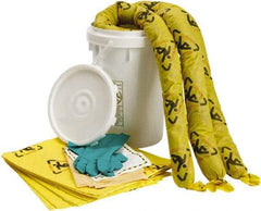 Brady SPC Sorbents - 10 Gal Capacity Chemical Spill Kit - 6.5 Gal Polyethylene Bucket - A1 Tooling