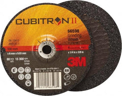 3M - 7" Wheel Diam, 7/8" Arbor Hole, Type 27 Depressed Center Wheel - Medium Grade, Ceramic, 8,500 Max RPM - A1 Tooling