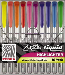 Zebra - Assorted Colors Highlighter - Chisel Tip, Water Base Ink - A1 Tooling