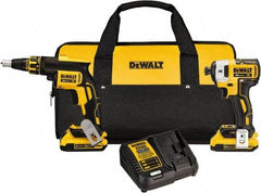 DeWALT - 20 Volt Cordless Tool Combination Kit - Includes Brushless Drywall Screwgun & 1/4" Brushless 3-Speed Impact Driver, Lithium-Ion Battery Included - A1 Tooling