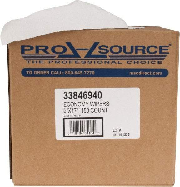 PRO-SOURCE - Dry General Purpose Wipes - Pop-Up, 17" x 9" Sheet Size, White - A1 Tooling