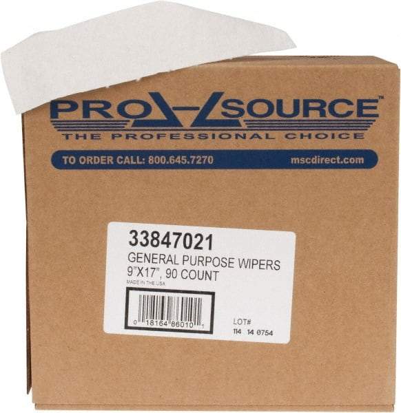 PRO-SOURCE - Dry General Purpose Wipes - Pop-Up, 17" x 9" Sheet Size, White - A1 Tooling