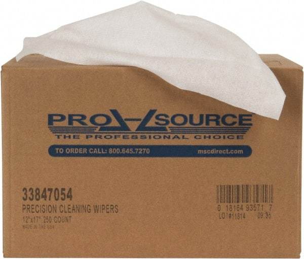 PRO-SOURCE - Dry Clean Room/Lab/Critical Task Wipes - Double Sided Box, 17" x 12" Sheet Size, White - A1 Tooling