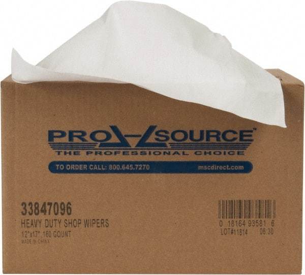 PRO-SOURCE - Dry Shop Towel/Industrial Wipes - Double Sided Box, 17" x 12" Sheet Size, White - A1 Tooling