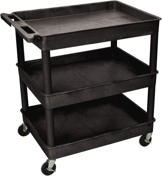 Luxor - 300 Lb Capacity, 24" Wide x 18" Long x 38" High Shelf Cart - 3 Shelf, Plastic - A1 Tooling