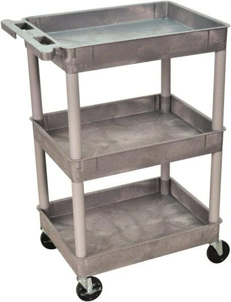 Luxor - 300 Lb Capacity, 24" Wide x 18" Long x 38" High Shelf Cart - 3 Shelf, Plastic - A1 Tooling