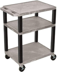 Luxor - 300 Lb Capacity, 24" Wide x 18" Long x 34" High Standard Utility Cart - 3 Shelf, Plastic - A1 Tooling