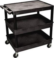 Luxor - 300 Lb Capacity, 24" Wide x 18" Long x 36" High Shelf Cart - 3 Shelf, Plastic - A1 Tooling