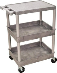 Luxor - 300 Lb Capacity, 24" Wide x 18" Long x 36" High Shelf Cart - 3 Shelf, Plastic - A1 Tooling