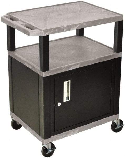 Luxor - 300 Lb Capacity, 24" Wide x 18" Long x 34" High Standard Utility Cart - 3 Shelf, Plastic - A1 Tooling