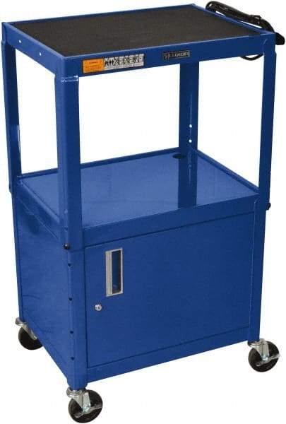 Luxor - 300 Lb Capacity, 24" Wide x 18" Long x 42" High Standard Utility Cart - 3 Shelf, Steel - A1 Tooling