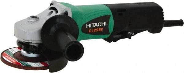 Hitachi - 4-1/2" Wheel Diam, 10,000 RPM, Corded Angle & Disc Grinder - 5/8-11 Spindle, 120 Volts, 9.5 Amps - A1 Tooling