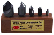 5 Pc Set 100° Single Flute Countersinks - A1 Tooling