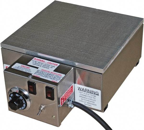 Valad Electric Heating - 18" Long x 12 Wide x 6" High, 220 Volt Hot Plate - 100 to 550°F, 1 Burner, Aluminum Plate, 1900 Watt, 8.7 Amps, 304 Stainless Steel Base - A1 Tooling