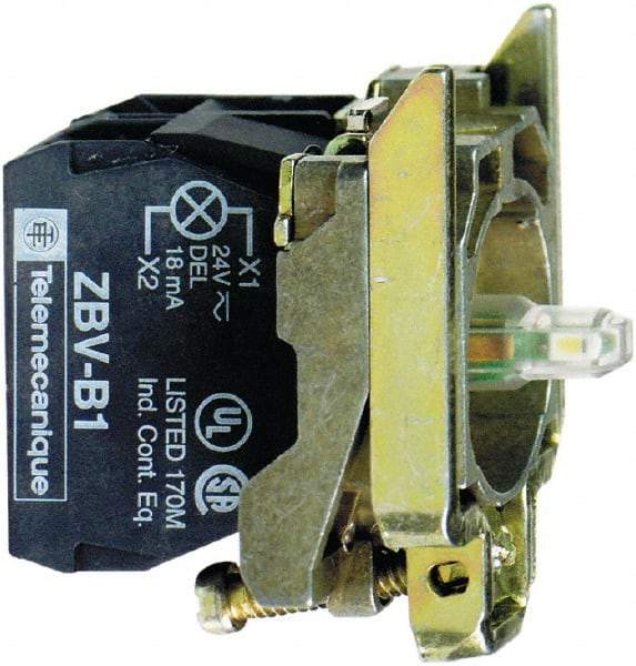 Schneider Electric - 24 V Blue Lens LED Indicating Light - Screw Clamp Connector, Vibration Resistant - A1 Tooling