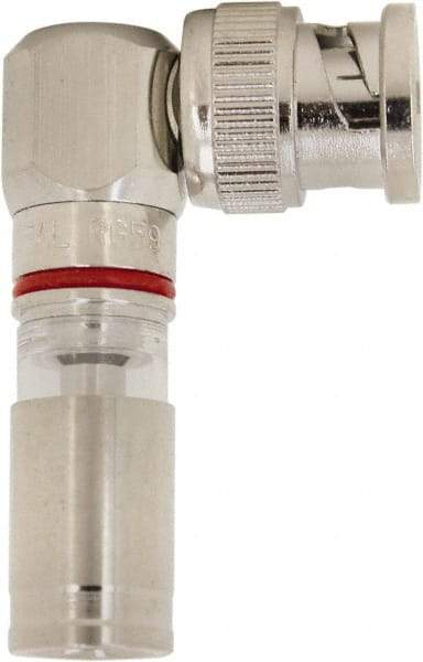 Ideal - Right Angle, BNC Compression Coaxial Connector - Compatible with RG59, Brass Body - A1 Tooling