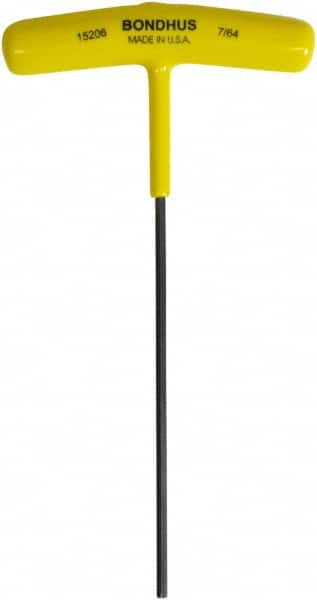 Bondhus - 3/32" Hex, T-Handle Cushion Grip, Hex Key - 6" OAL, Protanium High Torque Steel, Inch System of Measurement - A1 Tooling