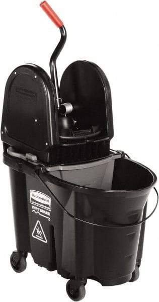 Rubbermaid - 35 Qt Plastic Steel Bucket & Wringer - 510.54mm Long x 927.1mm High x 398.78mm Wide, Black - A1 Tooling