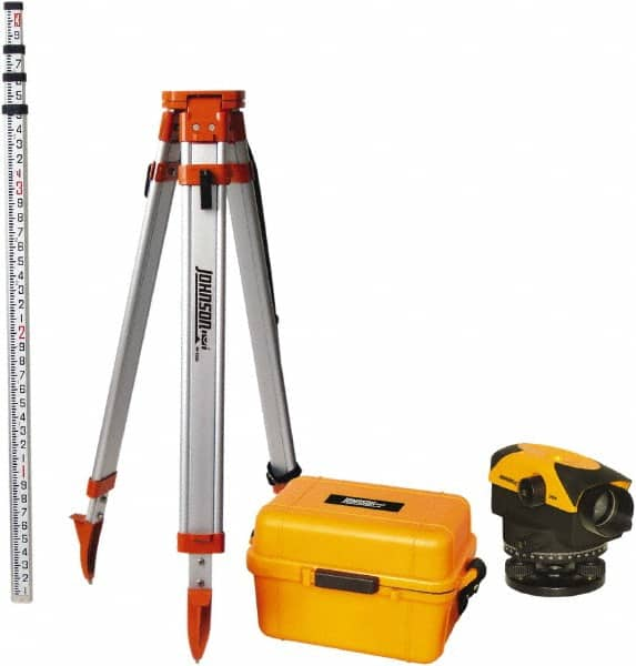 Johnson Level & Tool - 26x Magnification, 2.62 to 350 Ft. Measuring Range, Automatic Optical Level Kit - Accuracy 1/16 Inch at 200 Ft., Kit Includes Tripod, 13 Grade Rod, Hard Shell Carrying Case - A1 Tooling