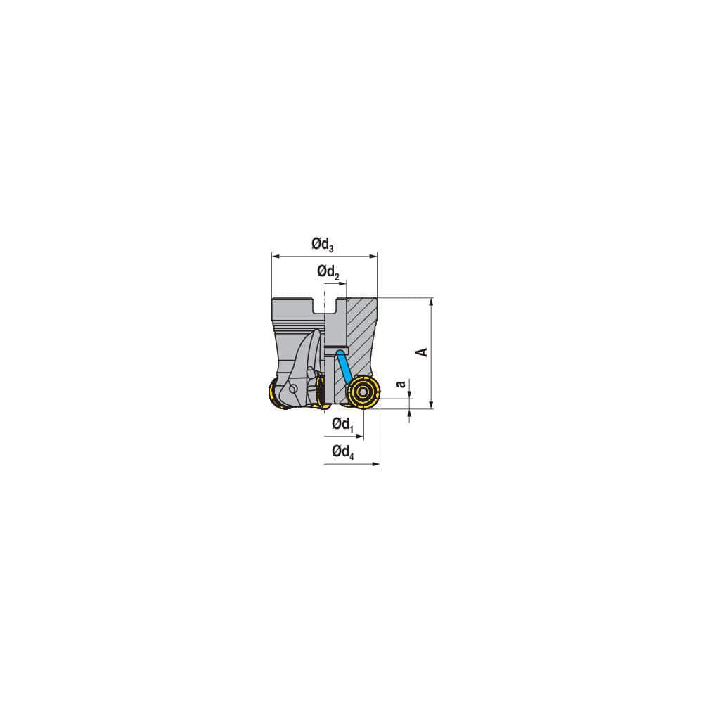 Indexable Copy Face Mills; Maximum Depth Of Cut: 3.00 mm; Compatible Insert Size Code: RNHU 1205..; Arbor Hole Diameter (mm): 32.00; Maximum Ramping Angle: 0  ™; Overall Height (mm): 50.00 mm; Series: A252-12; Number of Cutter Inserts: 10; Cutter Style: A