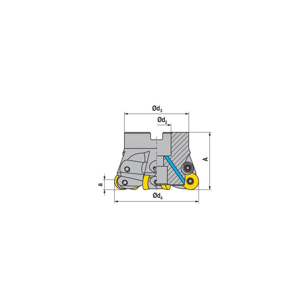 Indexable Copy Face Mills; Maximum Depth Of Cut: 7.40 mm; Compatible Insert Size Code: RD.X 2006..; Arbor Hole Diameter (mm): 27.00; Maximum Ramping Angle: 6.8  ™; Overall Height (mm): 53.00 mm; Series: R1007A-20; Number of Cutter Inserts: 5; Cutter Style