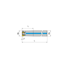 Indexable High-Feed End Mill: 25 mm Cut Dia, 25 mm Cylindrical Shank Uses 4 XPLX Inserts, 0.8 mm Max Depth, 225 mm OAL, Through Coolant