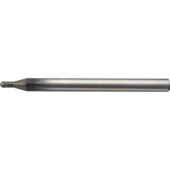 Ball End Mill: 2 Flute, Solid Carbide 60 mm OAL, UDC Coated, Series UDCLBHF