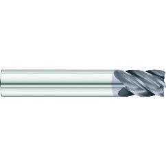 1/2 x 1/2 x 5/8 x 4 OAL .120 C/R 5 Flute Necked Carbide End Mill - Round Shank-AlCrN Coated - A1 Tooling