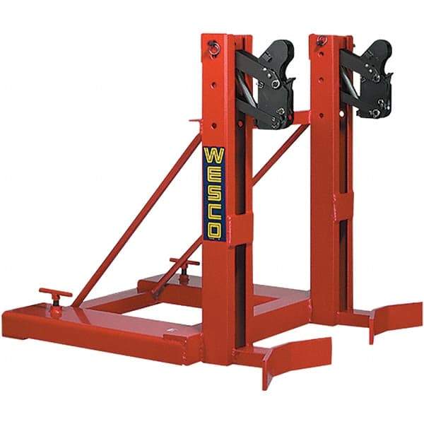 Wesco Industrial Products - 1,000 Lb Load Capacity, 16, 30, 55 & 85 Gal Drum Grab - 33-1/4" Wide x 34" High, Steel Wheels - A1 Tooling